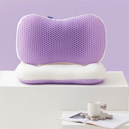 91家纺网 家纺一手货源 找家纺 枕芯真意 2024新款凉感枕TPE果胶羽丝枕夏季枕芯猫肚皮释压枕头枕芯 薰衣紫