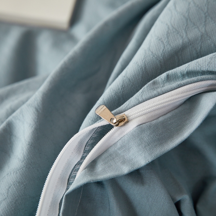 91家纺网 家纺一手货源 找家纺 优彩 2025新款A类全棉提花三层纱四件套 巴洛克雾兰