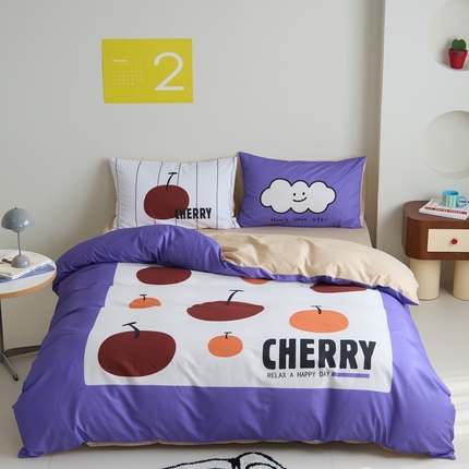 91家纺网 家纺一手货源 找家纺 原研家居 2024新款40支全棉13070平网印花系列（第2批） 散漫生活紫