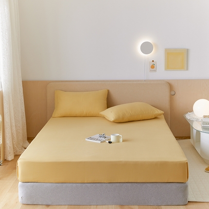 91家纺网 家纺一手货源 找家纺 （总）2024新款40s全棉透气亲肤双层纱四件套单品系列-单床笠