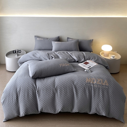 91家纺网 家纺一手货源 找家纺 （总）优悦 2024新款泡泡格时尚提花四件套