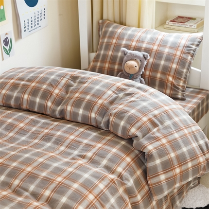 91家纺网 家纺一手货源 找家纺 （总）北欧良品 新款A类色织水洗棉学生三件套床套款