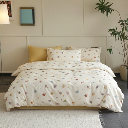 91家纺网 家纺一手货源 找家纺 （总）2024新款40s全棉透气亲肤双层纱四件套单品系列-四件套