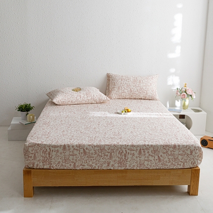 91家纺网 家纺一手货源 找家纺 （总）2024新款40s全棉透气亲肤双层纱四件套单品系列-单床笠