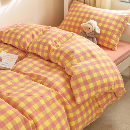 91家纺网 家纺一手货源 找家纺 （总）北欧良品 新款A类色织水洗棉学生三件套床套款