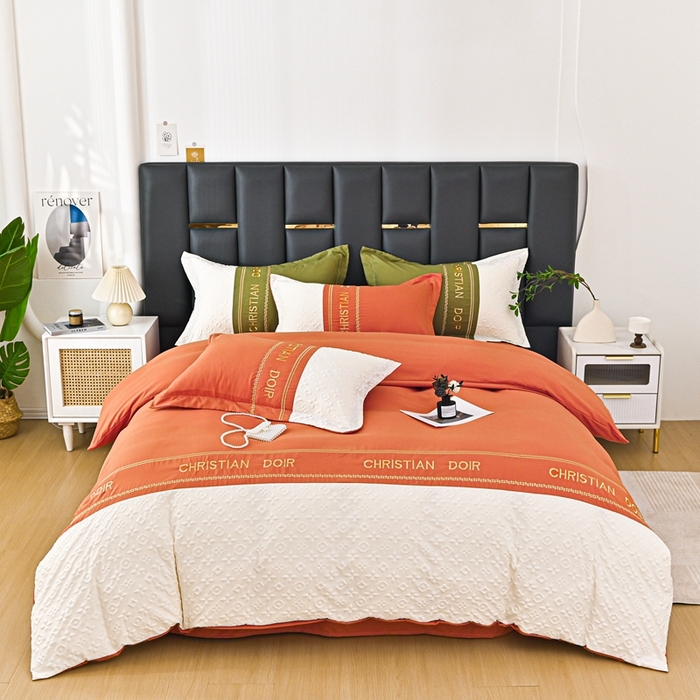 91家纺网 家纺一手货源 找家纺 （总）2025新款直播爆款水洗棉磨毛刺绣浮雕四件套-慕兰迪