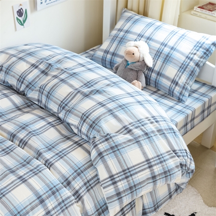 91家纺网 家纺一手货源 找家纺 （总）北欧良品 新款A类色织水洗棉学生三件套床套款