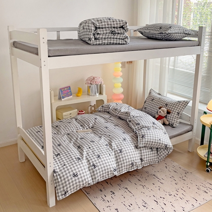 91家纺网 家纺一手货源 找家纺 贝扬思家纺 2025新款亲肤棉印花三件套系列 温柔-灰