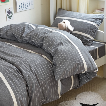 91家纺网 家纺一手货源 找家纺 （总）北欧良品 新款A类色织水洗棉学生三件套床套款