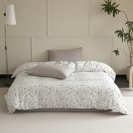 2024新款40s全棉透气亲肤双层纱四件套单品系列-单被套 涂鸦恐龙