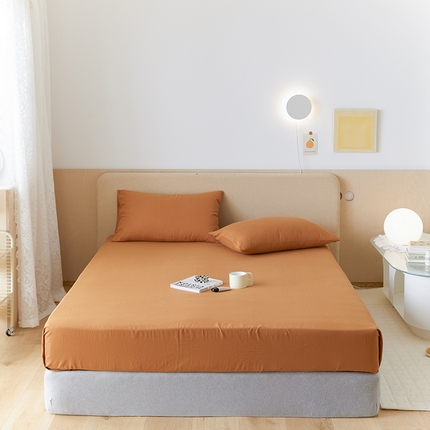 2024新款40s全棉透气亲肤双层纱四件套单品系列-单床笠 焦糖