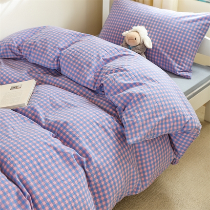 91家纺网 家纺一手货源 找家纺 （总）北欧良品 新款A类色织水洗棉学生三件套床套款