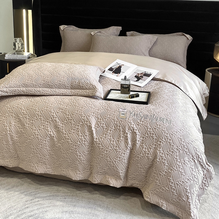 91家纺网 家纺一手货源 找家纺 优悦 2024新款时尚提花四件套-卡乐 卡乐-香槟