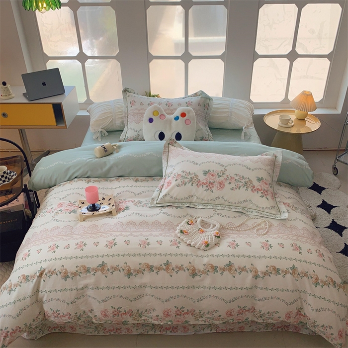 91家纺网 家纺一手货源 找家纺 莱豫家纺 2024新款纯棉四件套13070第六波 蔷薇之恋