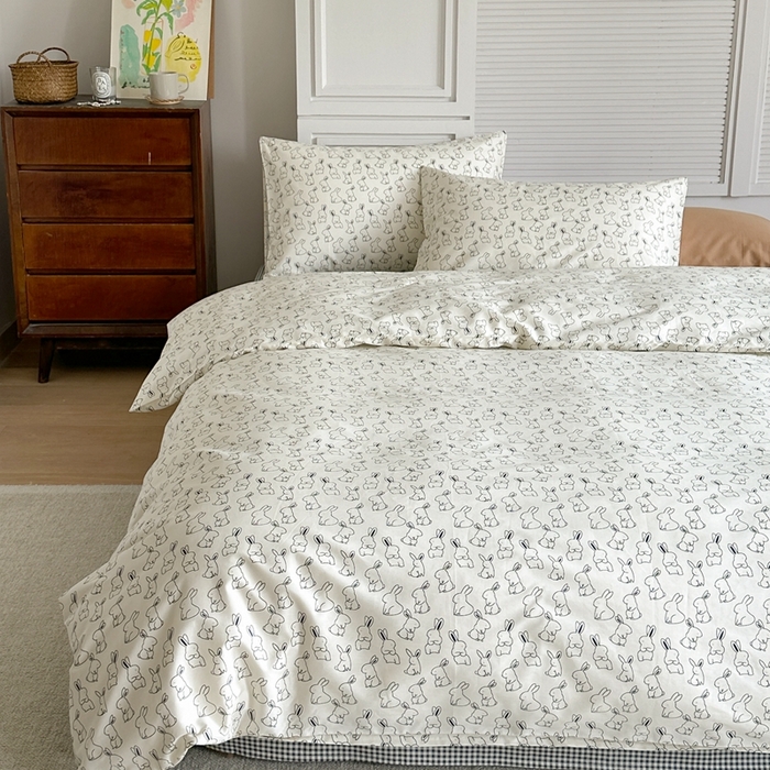 91家纺网 家纺一手货源 找家纺 棉眠 2024新款40支AB版全棉印花四件套 布卡