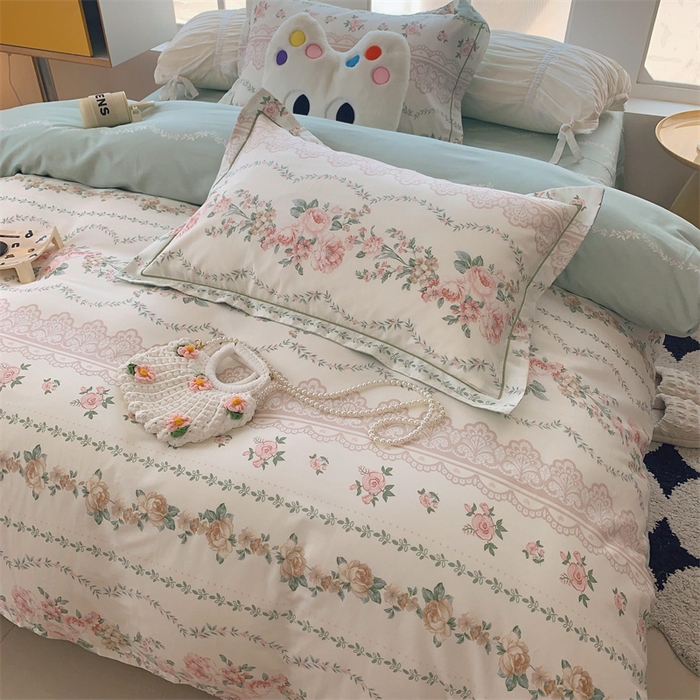 91家纺网 家纺一手货源 找家纺 莱豫家纺 2024新款纯棉四件套13070第六波 蔷薇之恋