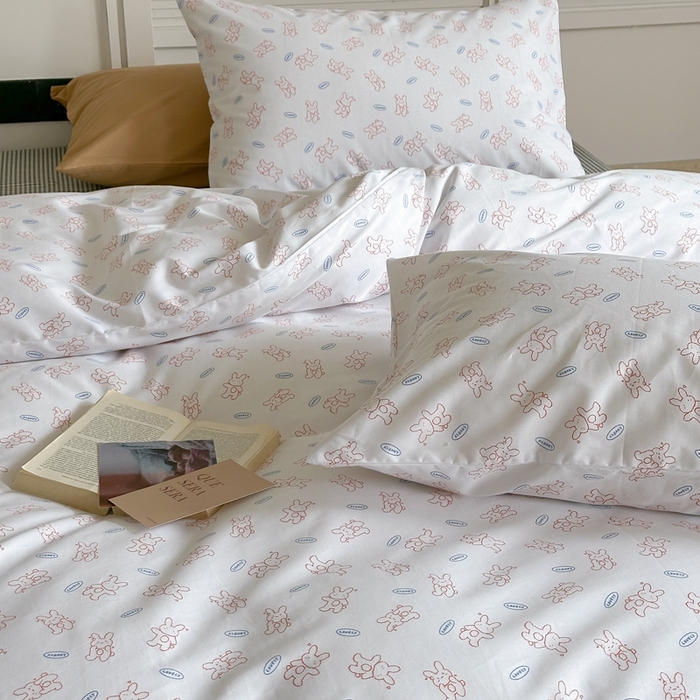 91家纺网 家纺一手货源 找家纺 棉眠 2024新款40支AB版全棉印花四件套 彩虹糖 