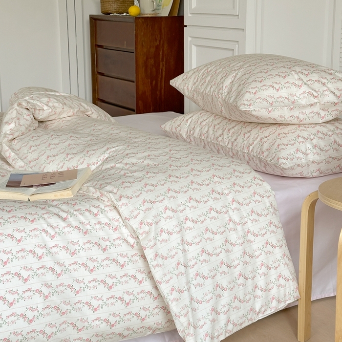 91家纺网 家纺一手货源 找家纺 棉眠 2024新款40支AB版全棉印花四件套 小乔