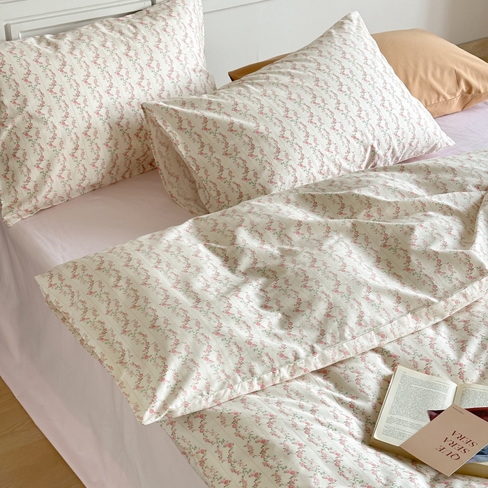 91家纺网 家纺一手货源 找家纺 棉眠 2024新款40支AB版全棉印花四件套 小乔