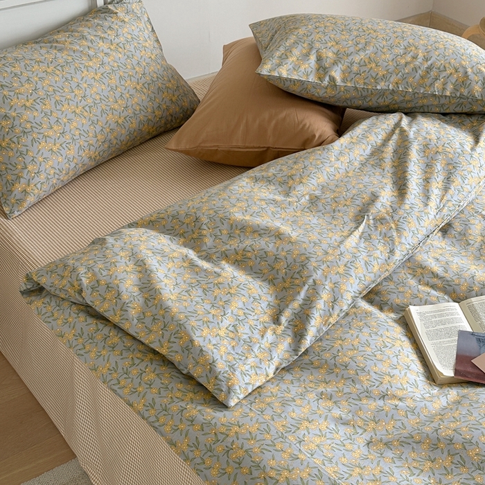 91家纺网 家纺一手货源 找家纺 棉眠 2024新款40支AB版全棉印花四件套 烟雨江南