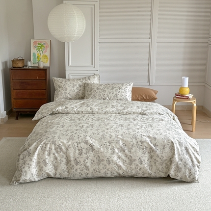 棉眠 2024新款40支AB版全棉印花四件套 温莎