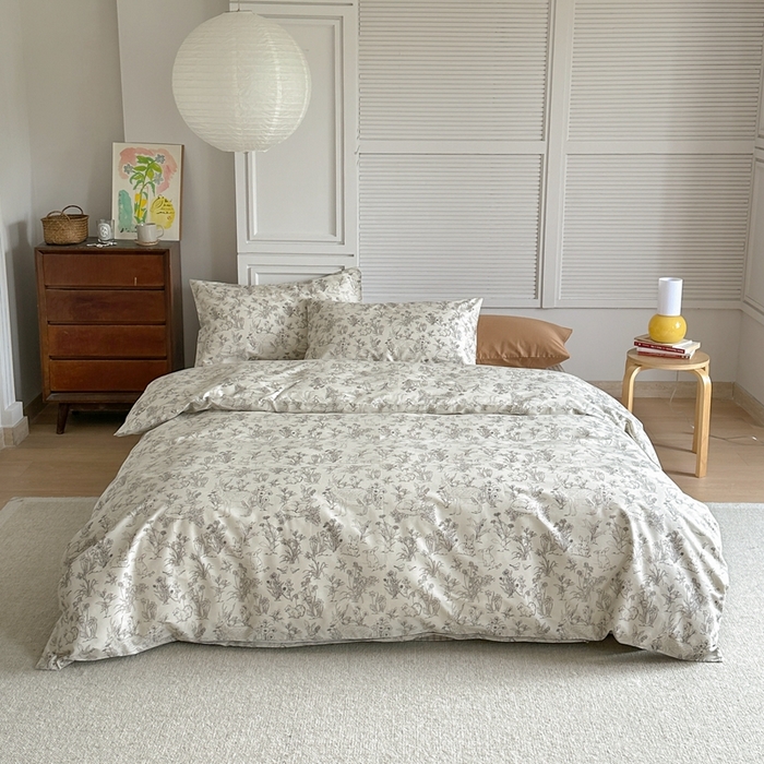 91家纺网 家纺一手货源 找家纺 棉眠 2024新款40支AB版全棉印花四件套 温莎