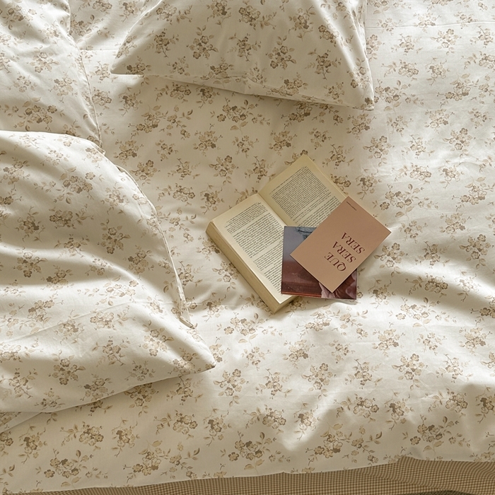 91家纺网 家纺一手货源 找家纺 棉眠 2024新款40支AB版全棉印花四件套 悸动-咖