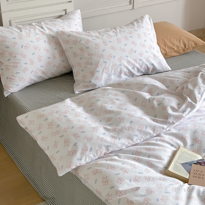 91家纺网 家纺一手货源 找家纺 棉眠 2024新款40支AB版全棉印花四件套 彩虹糖 