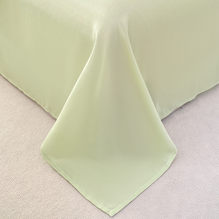 91家纺网 家纺一手货源 找家纺 米瑞娜 2024新款纯色双拼亲肤磨毛水洗棉四件套 芝士浅绿