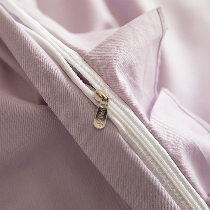 91家纺网 家纺一手货源 找家纺 2025新款A类全棉抗菌13372床裙系列全棉床裙四件套 灰紫