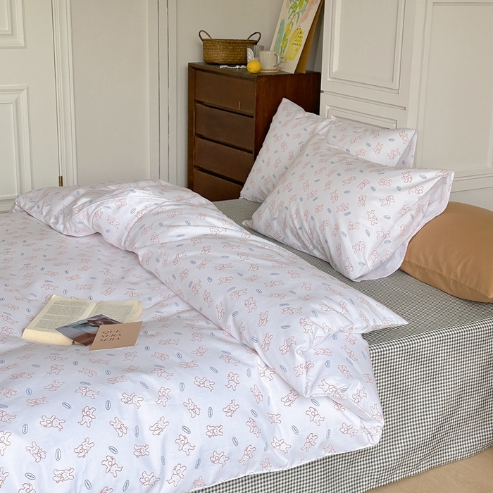 91家纺网 家纺一手货源 找家纺 棉眠 2024新款40支AB版全棉印花四件套 彩虹糖 