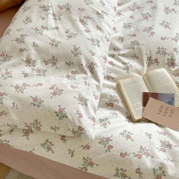 91家纺网 家纺一手货源 找家纺 棉眠 2024新款40支AB版全棉印花四件套 雪映桃花