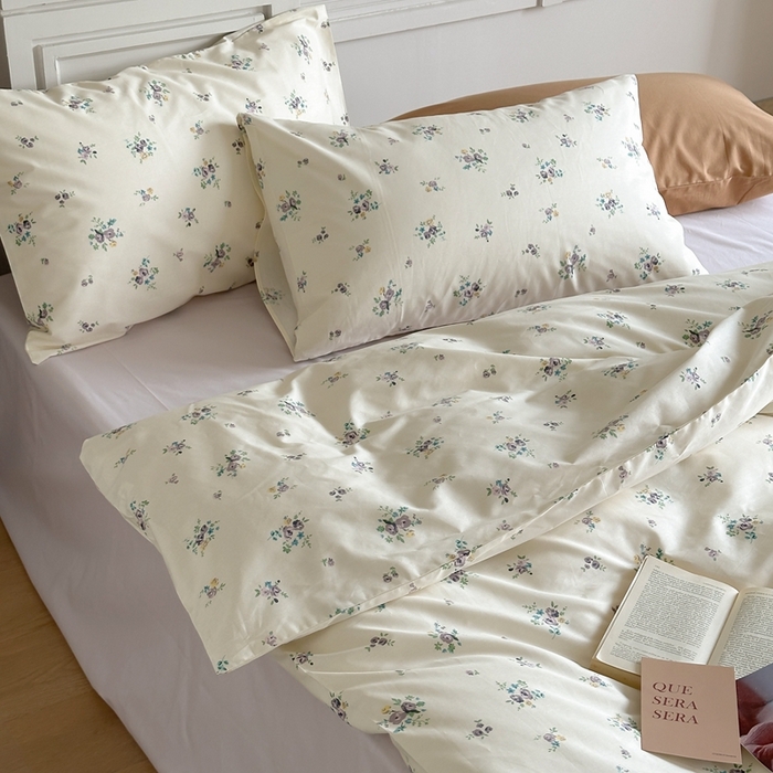 91家纺网 家纺一手货源 找家纺 棉眠 2024新款40支AB版全棉印花四件套 青梅子