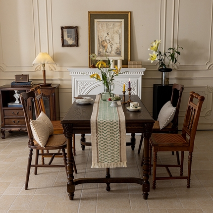 91家纺网 家纺一手货源 找家纺 （总）南通大梧纺织 2024新款桌旗--网格桌旗