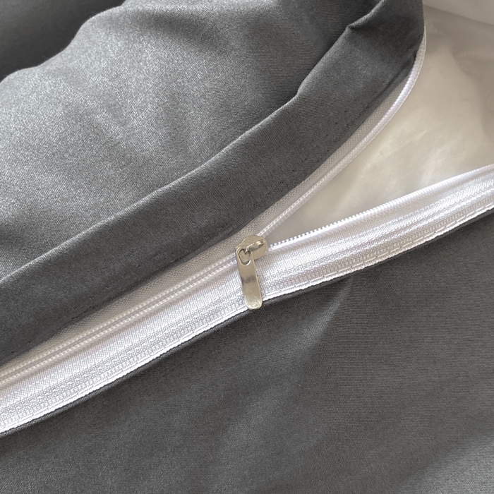 91家纺网 家纺一手货源 找家纺 米瑞娜 2024新款纯色双拼亲肤磨毛水洗棉四件套 高级灰