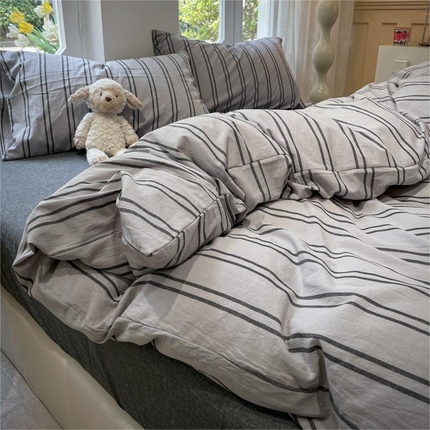 91家纺网 家纺一手货源 找家纺 （总）2024新款软糯亲肤云朵棉无印风水洗棉三件套四件套