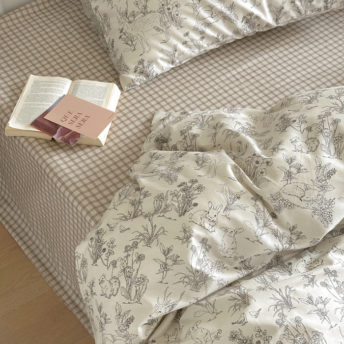 91家纺网 家纺一手货源 找家纺 棉眠 2024新款40支AB版全棉印花四件套 温莎