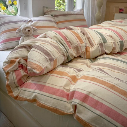 91家纺网 家纺一手货源 找家纺 （总）2024新款软糯亲肤云朵棉无印风水洗棉三件套四件套