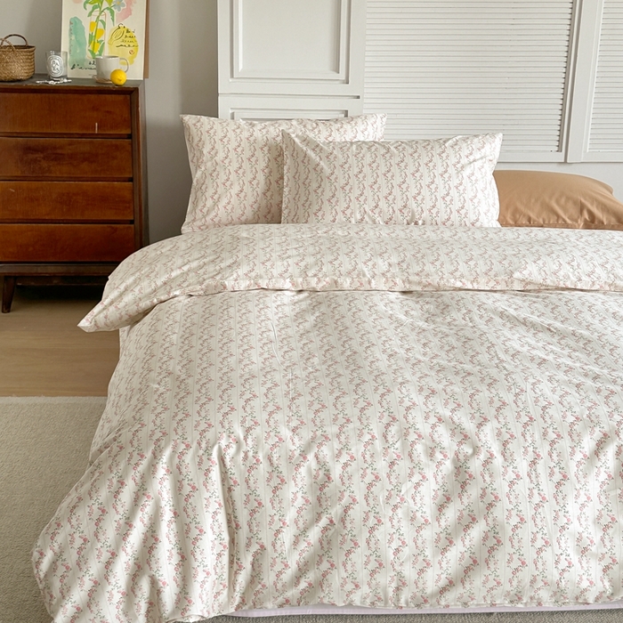 91家纺网 家纺一手货源 找家纺 棉眠 2024新款40支AB版全棉印花四件套 小乔