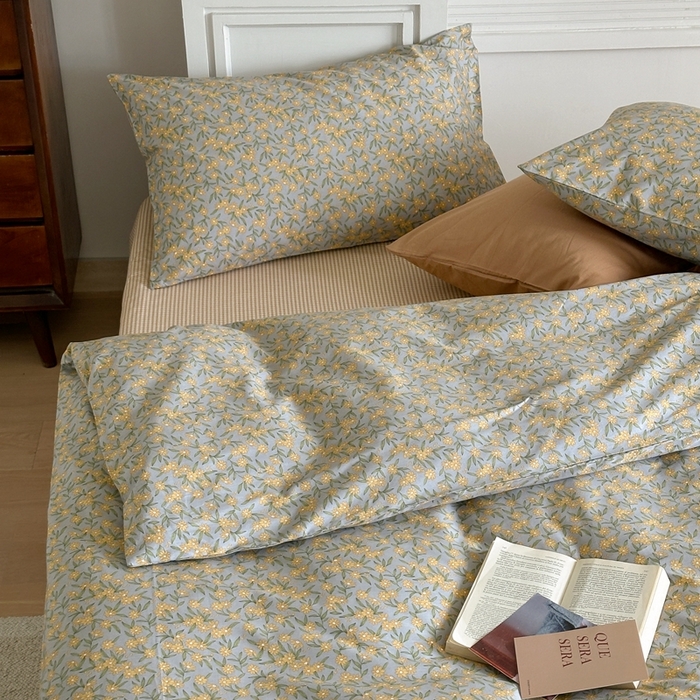 91家纺网 家纺一手货源 找家纺 棉眠 2024新款40支AB版全棉印花四件套 烟雨江南