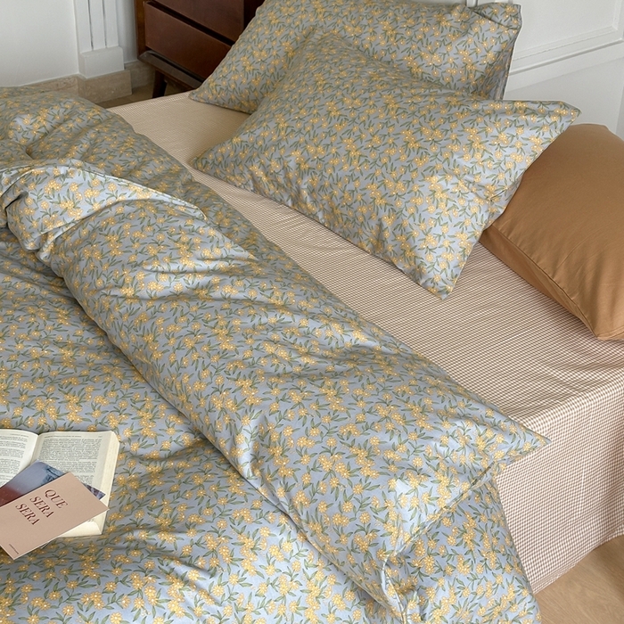 91家纺网 家纺一手货源 找家纺 棉眠 2024新款40支AB版全棉印花四件套 烟雨江南