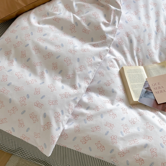 91家纺网 家纺一手货源 找家纺 棉眠 2024新款40支AB版全棉印花四件套 彩虹糖 