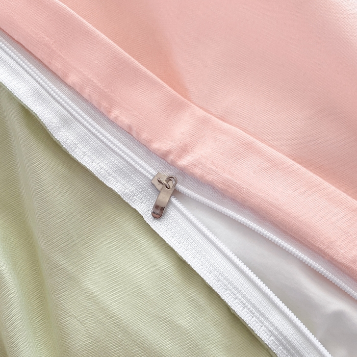 91家纺网 家纺一手货源 找家纺 米瑞娜 2024新款纯色双拼亲肤磨毛水洗棉四件套 奶粉浅玉