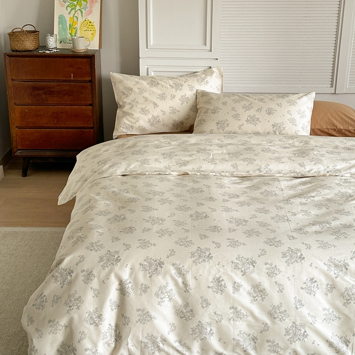 91家纺网 家纺一手货源 找家纺 棉眠 2024新款40支AB版全棉印花四件套 奶油马蒂斯