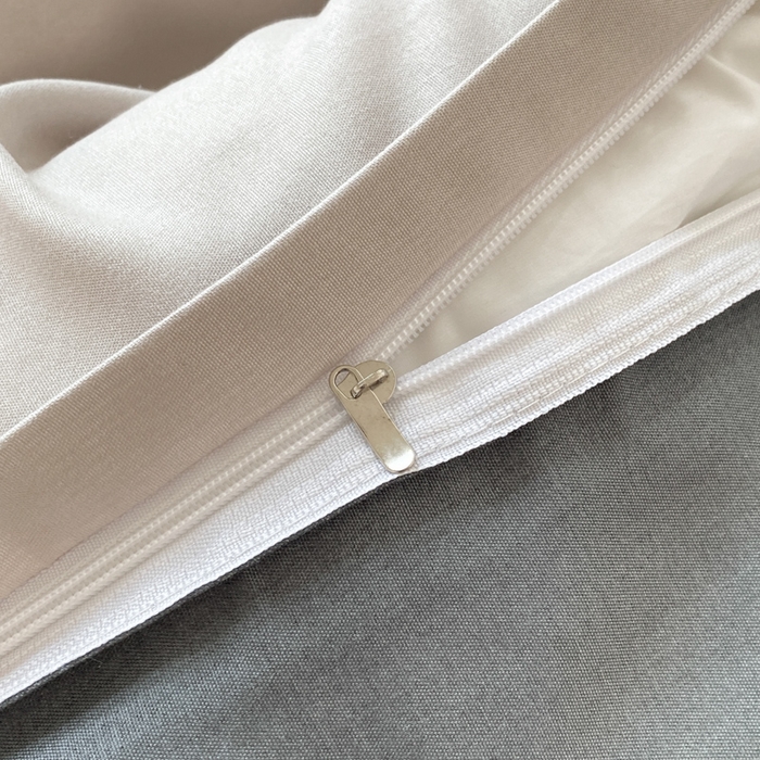 91家纺网 家纺一手货源 找家纺 米瑞娜 2024新款纯色双拼亲肤磨毛水洗棉四件套 米白灰