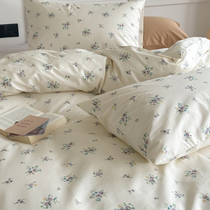 91家纺网 家纺一手货源 找家纺 棉眠 2024新款40支AB版全棉印花四件套 青梅子