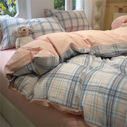 91家纺网 家纺一手货源 找家纺 （总）2024新款软糯亲肤云朵棉无印风水洗棉三件套四件套