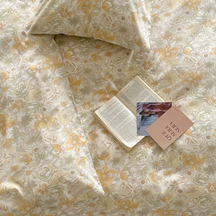 91家纺网 家纺一手货源 找家纺 棉眠 2024新款40支AB版全棉印花四件套 玉海棠