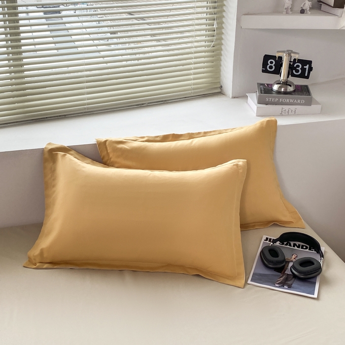 91家纺网 家纺一手货源 找家纺 米瑞娜 2024新款纯色双拼亲肤磨毛水洗棉四件套 碳烤起司