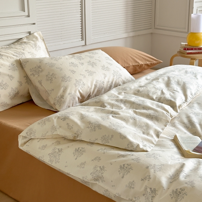 91家纺网 家纺一手货源 找家纺 棉眠 2024新款40支AB版全棉印花四件套 奶油马蒂斯